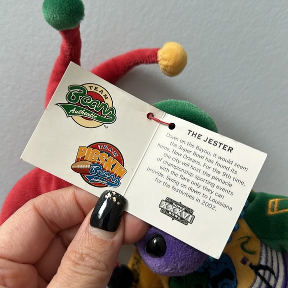 RARE Collection - NFL THE JESTER Super Bowl Clown Bear TEAM BEANS AUTHENTIC - Picture 6 of 13